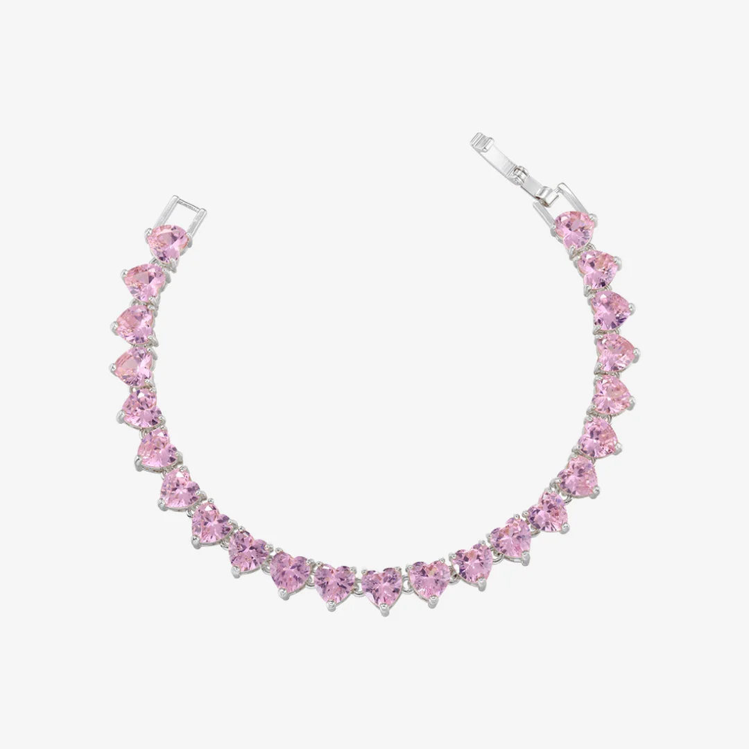 TENNISARMBAND MIT ROSÉ-HERZ - Image 5