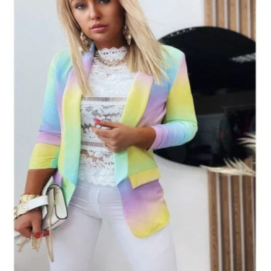 Thanea | damen langarm tie dye blazer - Image 4
