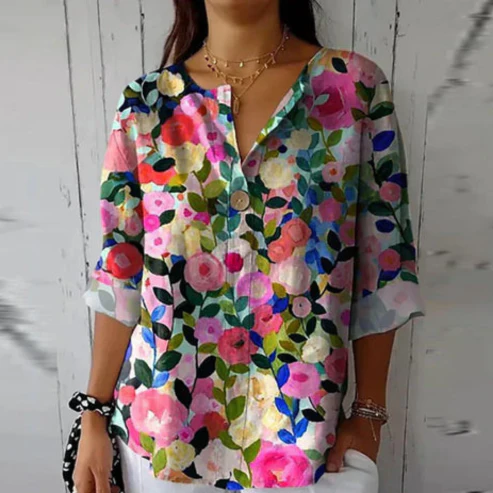 TIZIANA - LOCKERE BEDRUCKTE BLUSE