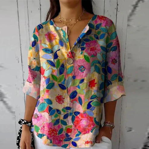 TIZIANA - LOCKERE BEDRUCKTE BLUSE - Image 2
