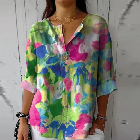 TIZIANA - LOCKERE BEDRUCKTE BLUSE - Image 4