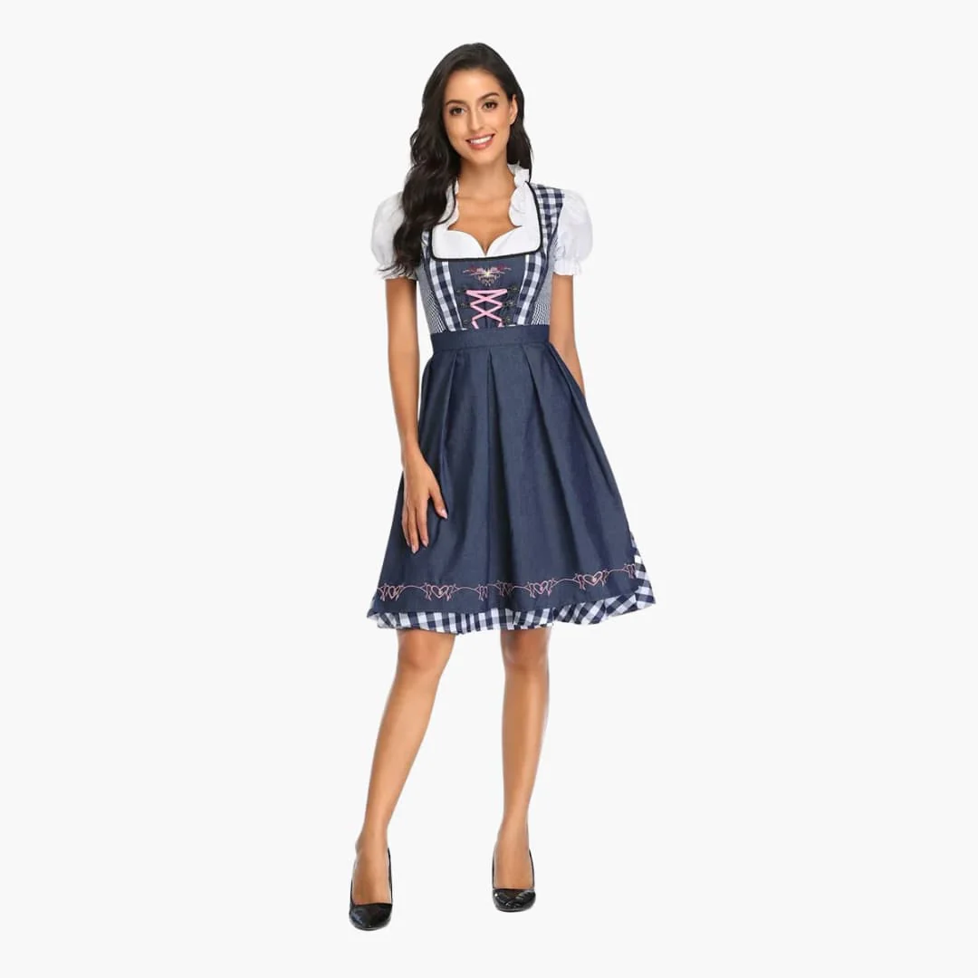 Traditionelles Dirndl kleid mit Schürze für Damen - Oktoberfest 2025