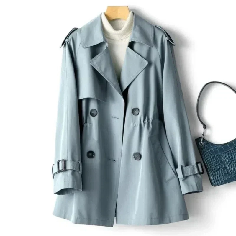 Trenchcoat Damen Kurz Elegant | Doppelreihig Klassisch - Image 2