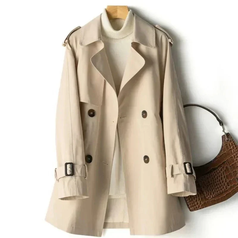 Trenchcoat Damen Kurz Elegant | Doppelreihig Klassisch - Image 5