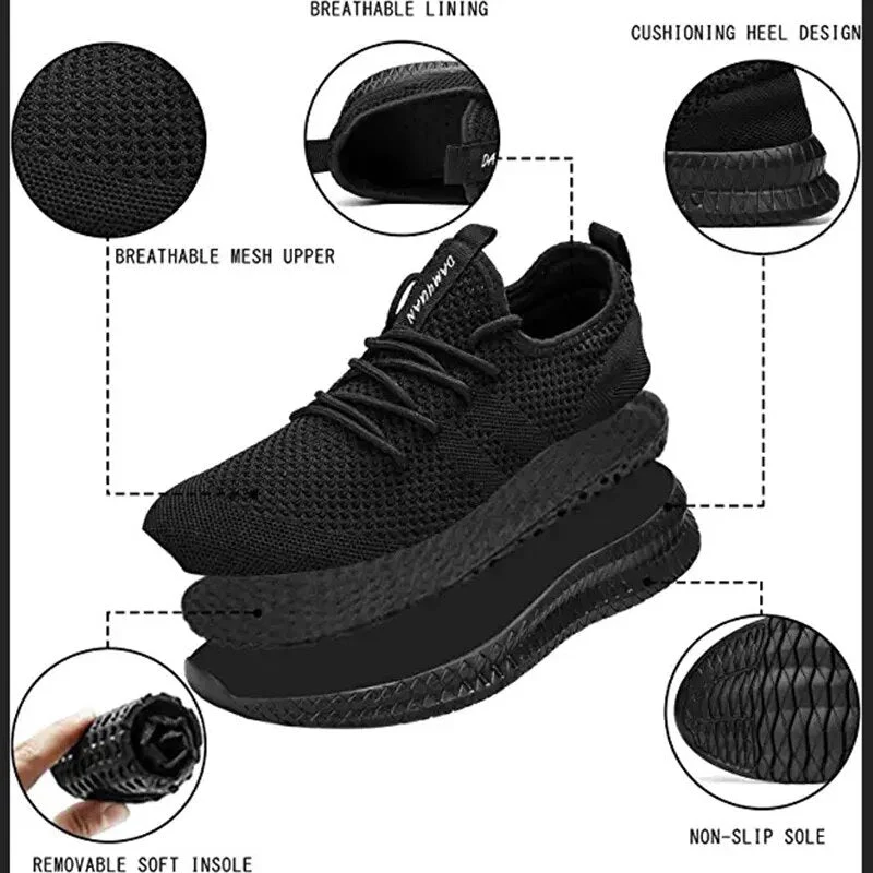 Trendy Atmungsaktive Lace Up Knit Sneakers - Image 4