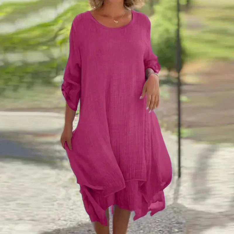 TUGBA - LOCKERES KLEID MIT RUNDHALSAUSSCHNITT