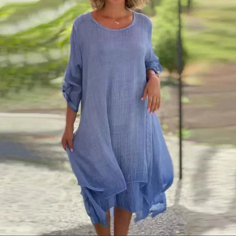 TUGBA - LOCKERES KLEID MIT RUNDHALSAUSSCHNITT - Image 2