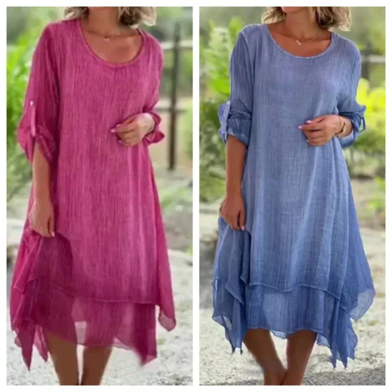 TUGBA - LOCKERES KLEID MIT RUNDHALSAUSSCHNITT - Image 3