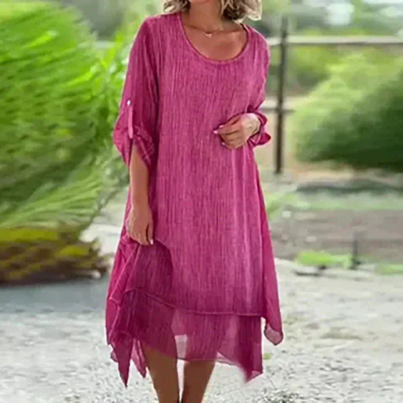 TUGBA - LOCKERES KLEID MIT RUNDHALSAUSSCHNITT - Image 4