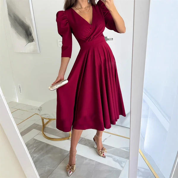 TÜLAY - PLISSIERTES MIDIKLEID MIT V-AUSSCHNITT - Image 10
