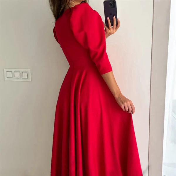 TÜLAY - PLISSIERTES MIDIKLEID MIT V-AUSSCHNITT - Image 3