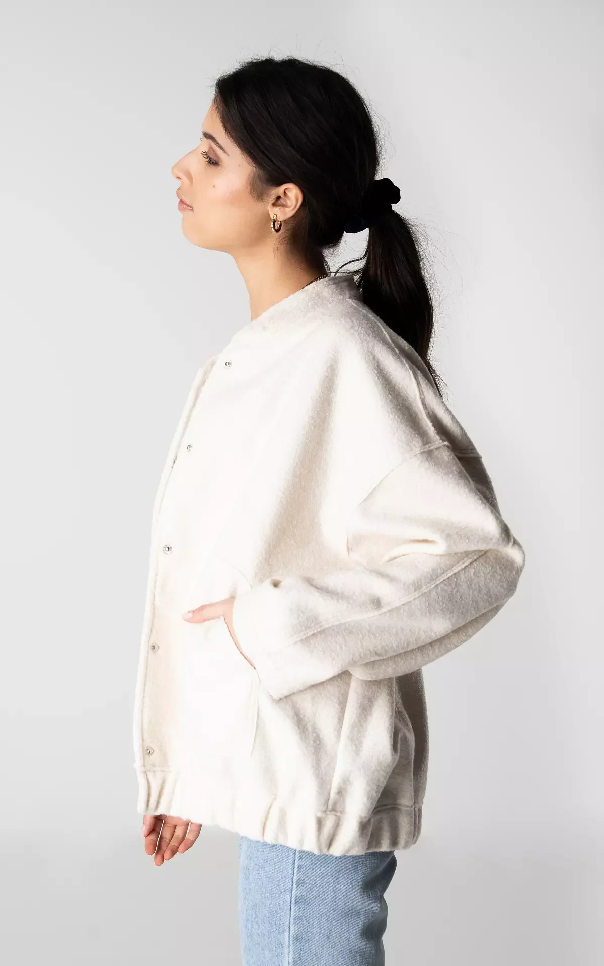 Übergroße Tweed Bomberjacke - Image 5