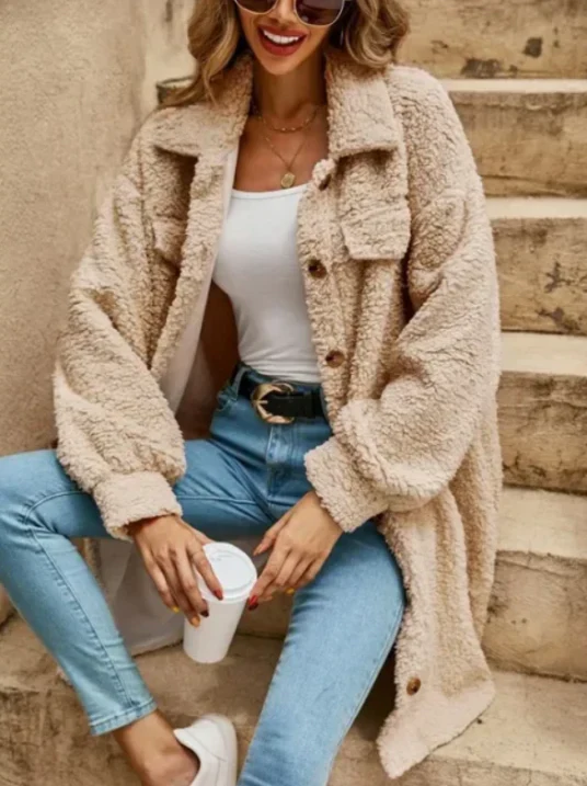 Übergroßer Damen-Teddy-Mantel | Winter