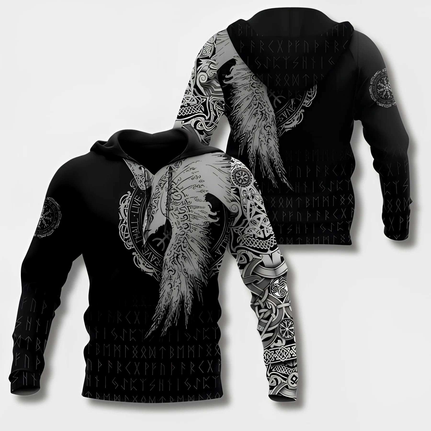 Udalrich | Kühner Wikinger-inspirierter Herren Kapuzenpullover - Image 4