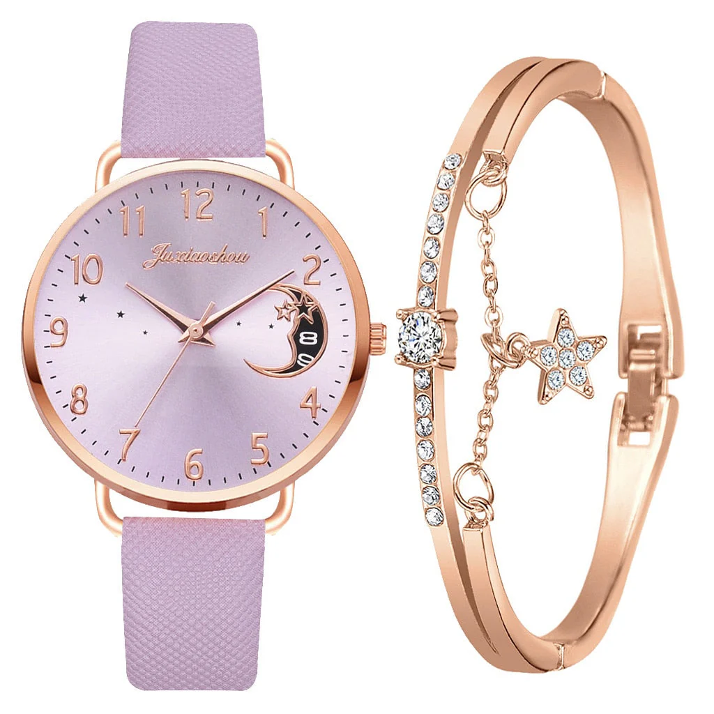 Uhren-Set mit Mondzahlen-Zifferblatt und Armbändern - Image 2