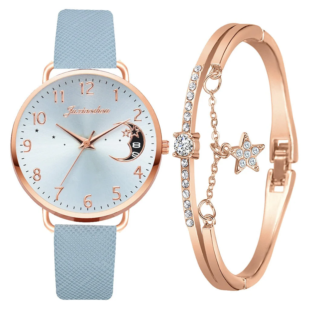 Uhren-Set mit Mondzahlen-Zifferblatt und Armbändern - Image 3