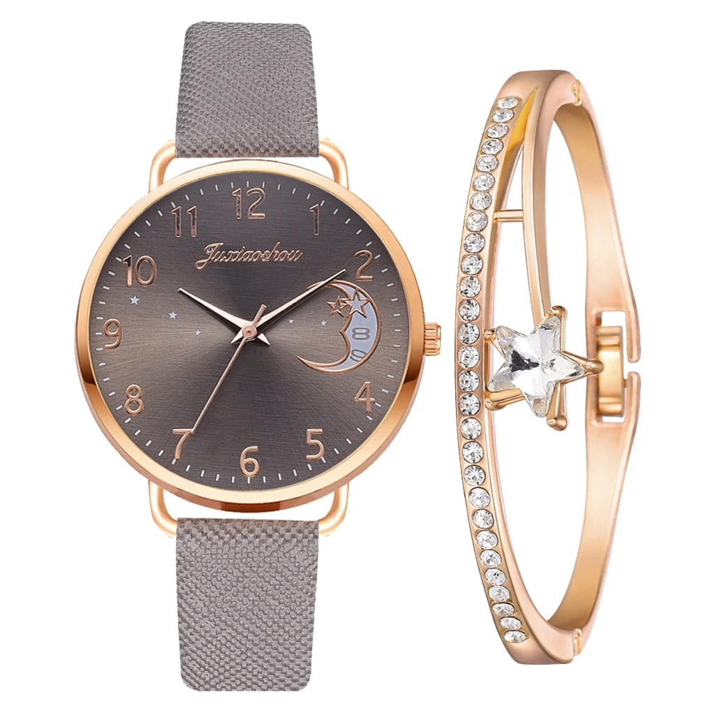 Uhren-Set mit Mondzahlen-Zifferblatt und Armbändern - Image 8