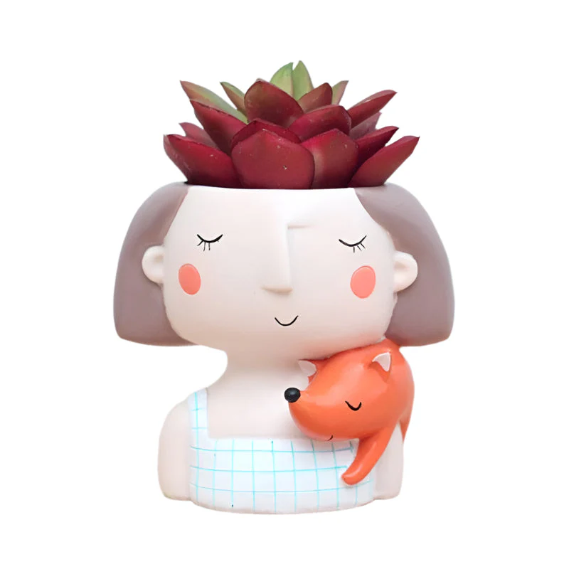 UrbanSprout Mini Resin Pflanzenset – Verspielte Sukkulentenbehälter - Image 3