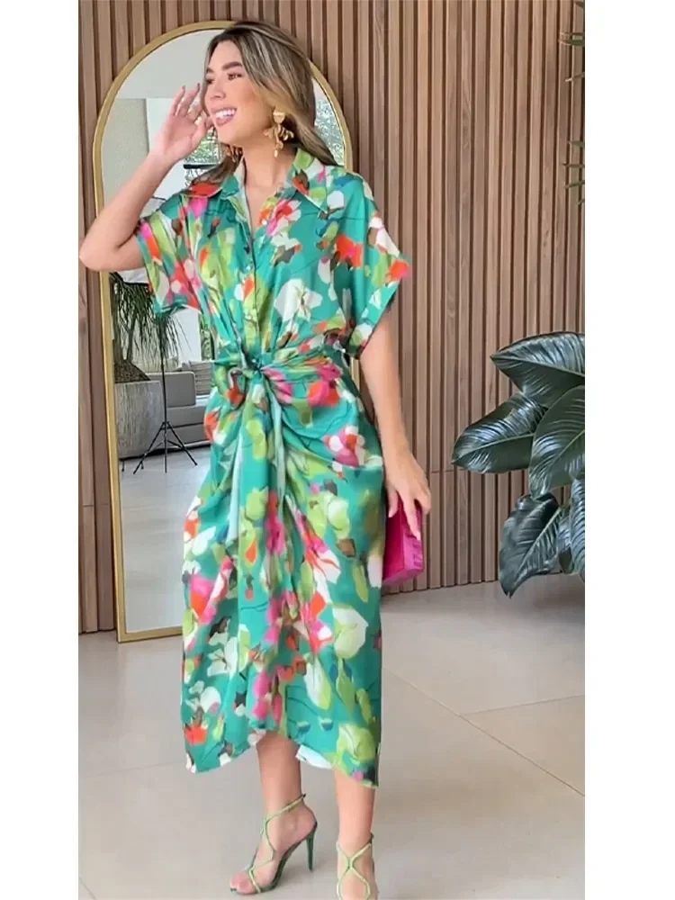 Valentina - Blumiges Knopfleisten-Maxi-Hemdkleid - Image 2