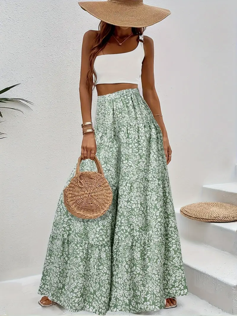 Valentina - Weite Hosen mit Blumendruck für Frauen im Sommer - Image 2