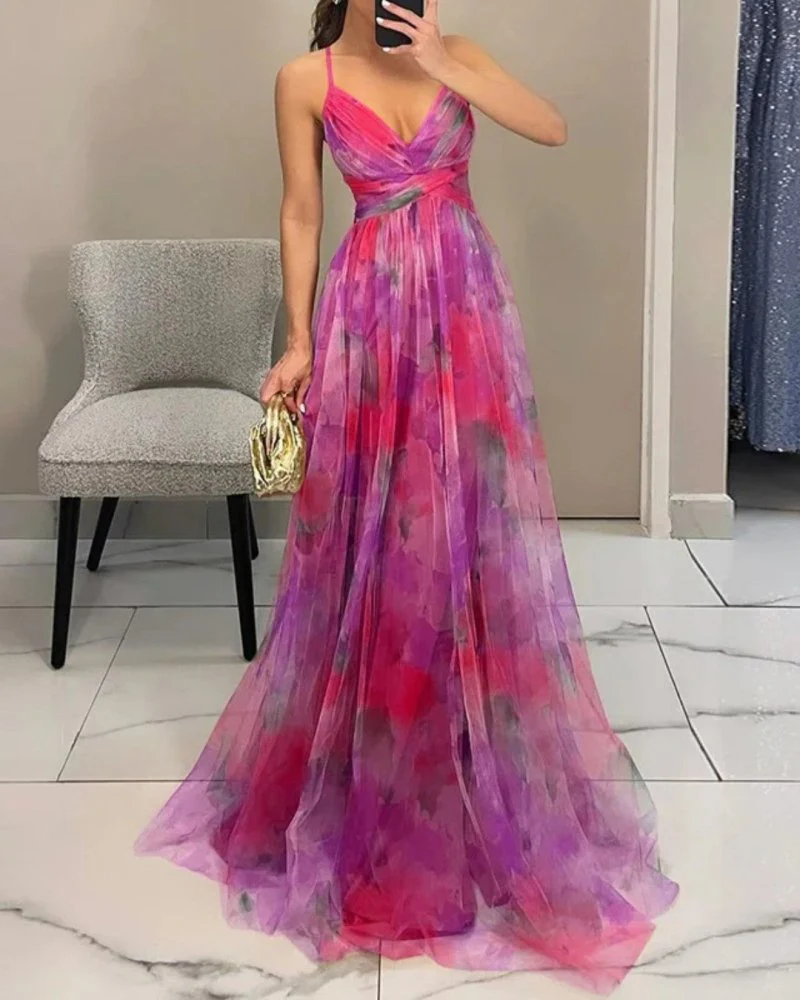 Valeria | Damen Maxikleid Floral Elegant Fließend - Image 8