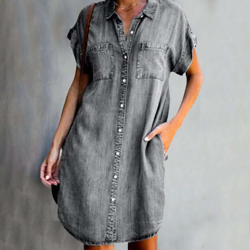 Valerie | Elegantes & Figurschmeichelndes Denimkleid - Image 2