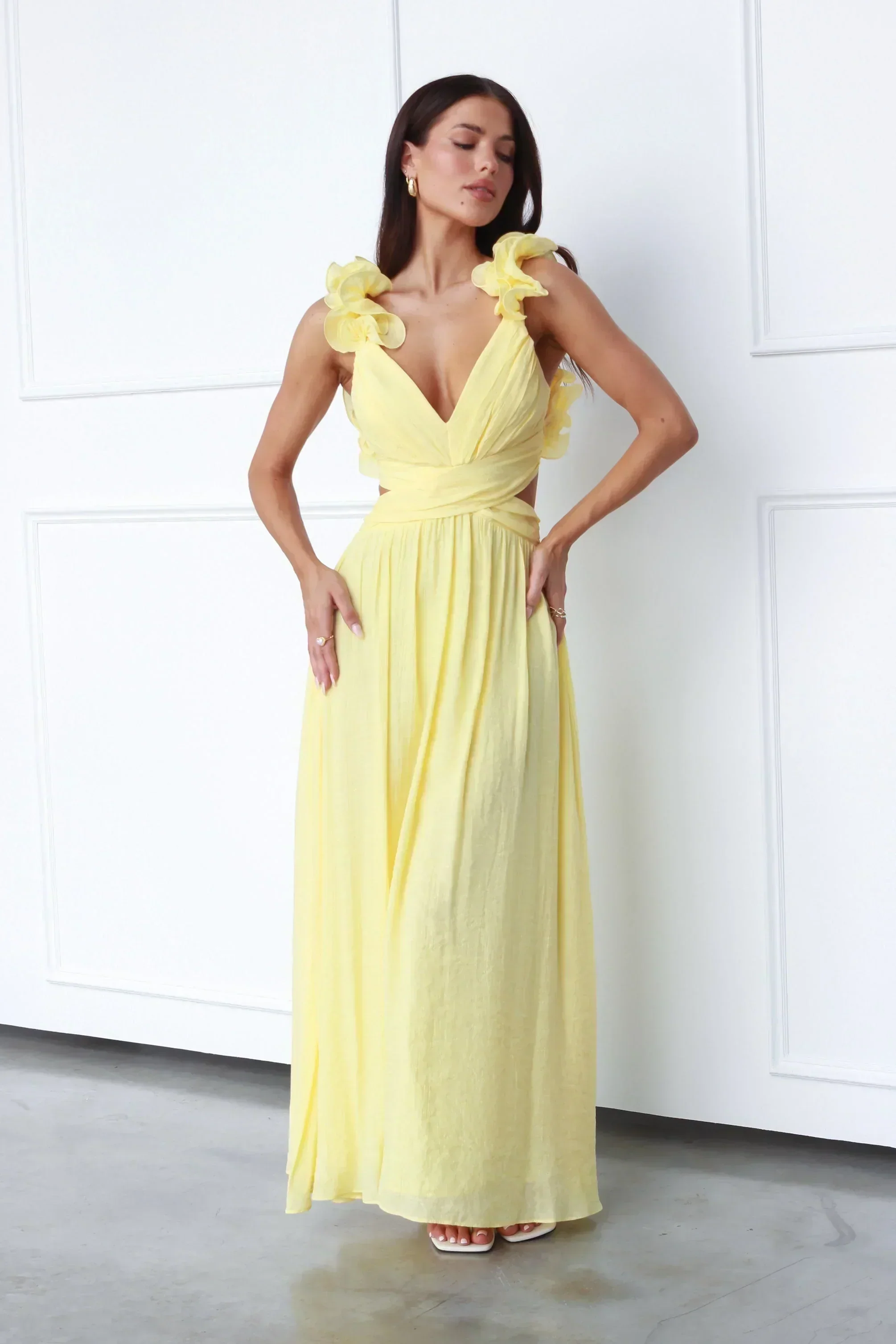 Vanessa - Elegantes rückenfreies Maxikleid