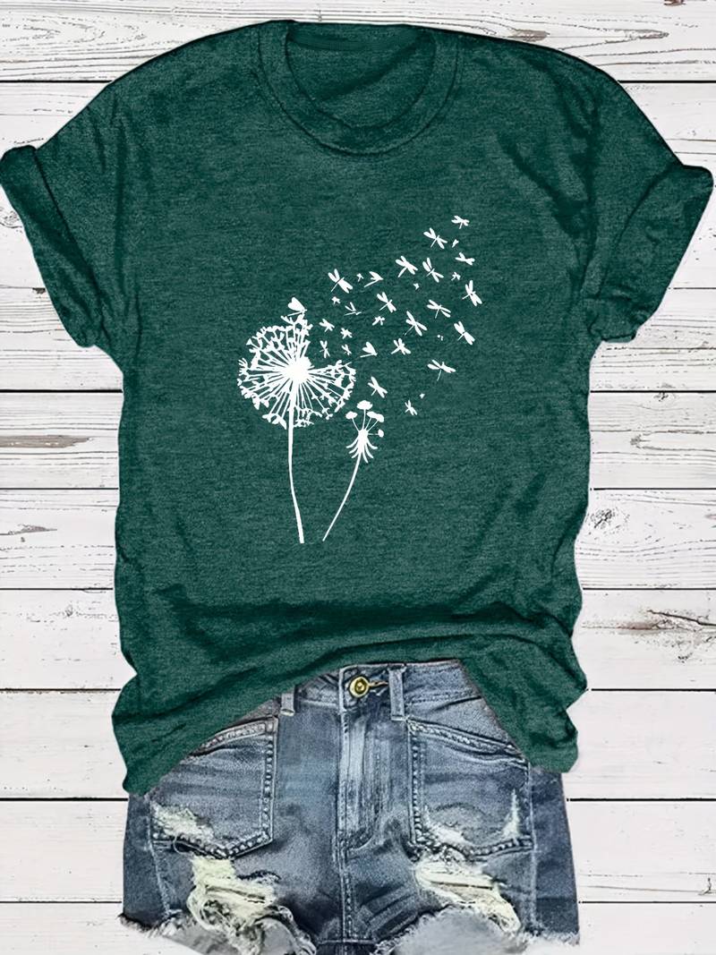 Vanessa | Lässiges T Shirt mit grafischem Löwenzahn Print - Image 11