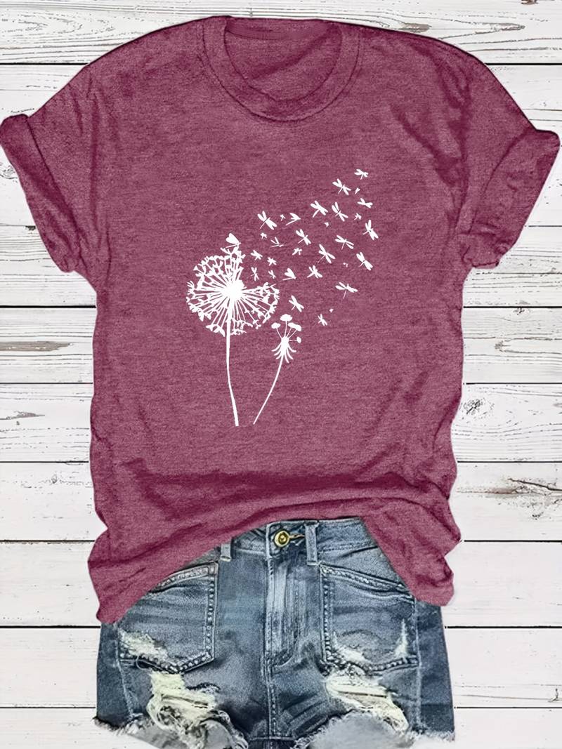 Vanessa | Lässiges T Shirt mit grafischem Löwenzahn Print - Image 12