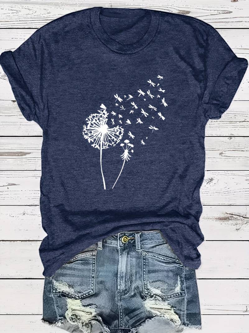Vanessa | Lässiges T Shirt mit grafischem Löwenzahn Print - Image 14