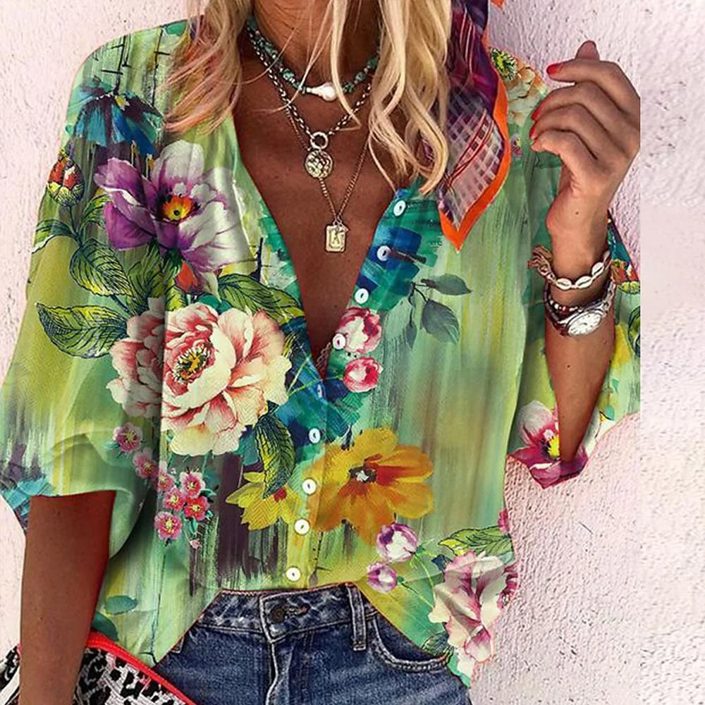 Vanessa | Trendy Boho Casual V Ausschnitt Bluse - Image 6