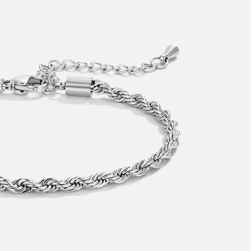 Verdrehte Ketten-Silberarmband