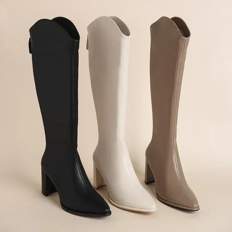 Verona kniehoge Stiefel für Frauen – Elegante, spitz zulaufende Stiefel - Image 3