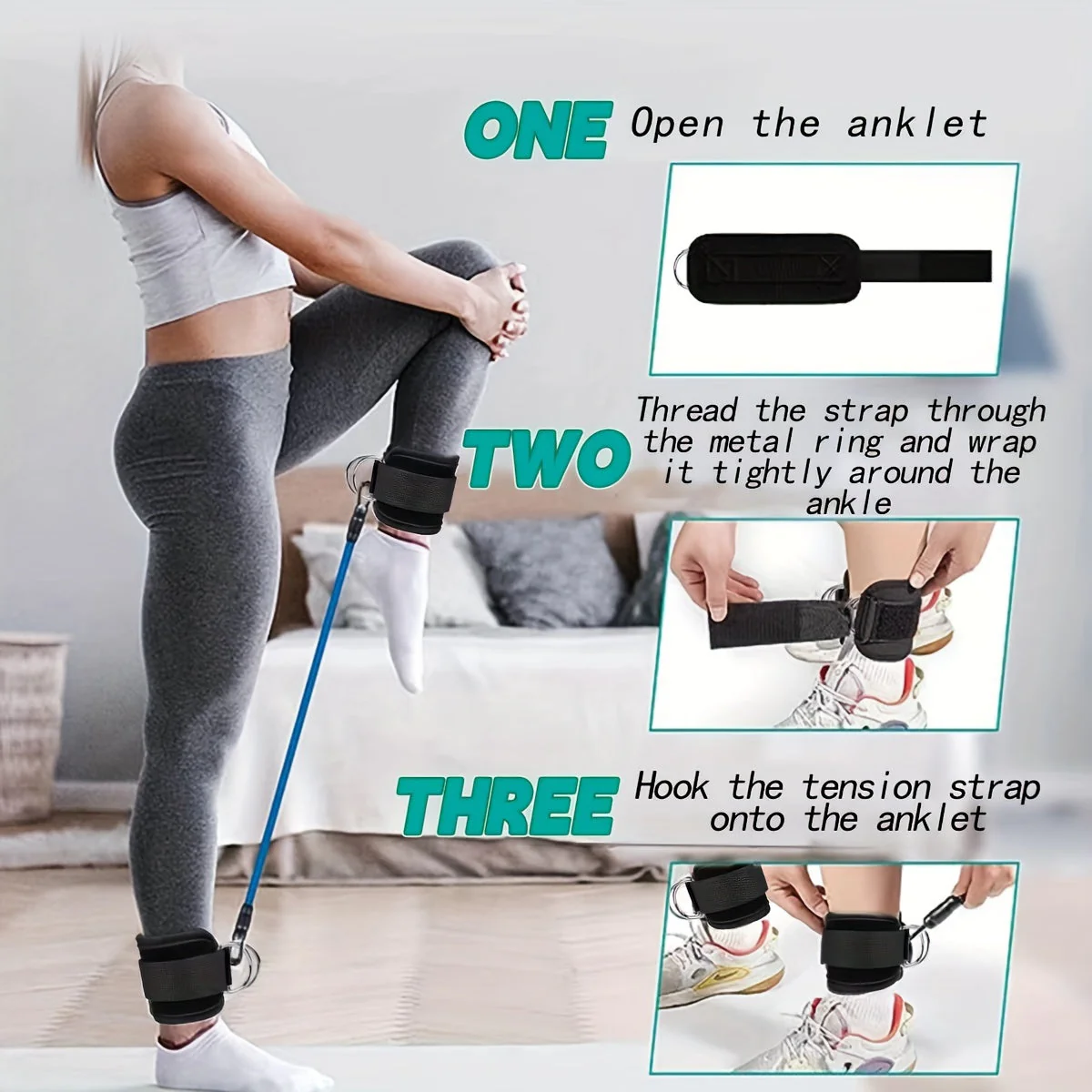Verstellbare Knöchelriemen – Perfekt für das Po- und Beintraining zu Hause - Image 2