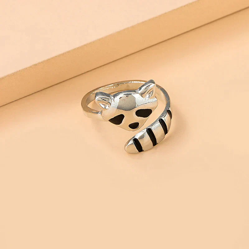 Verstellbarer Waschbär Ring aus 925 Sterling Silber - Image 2