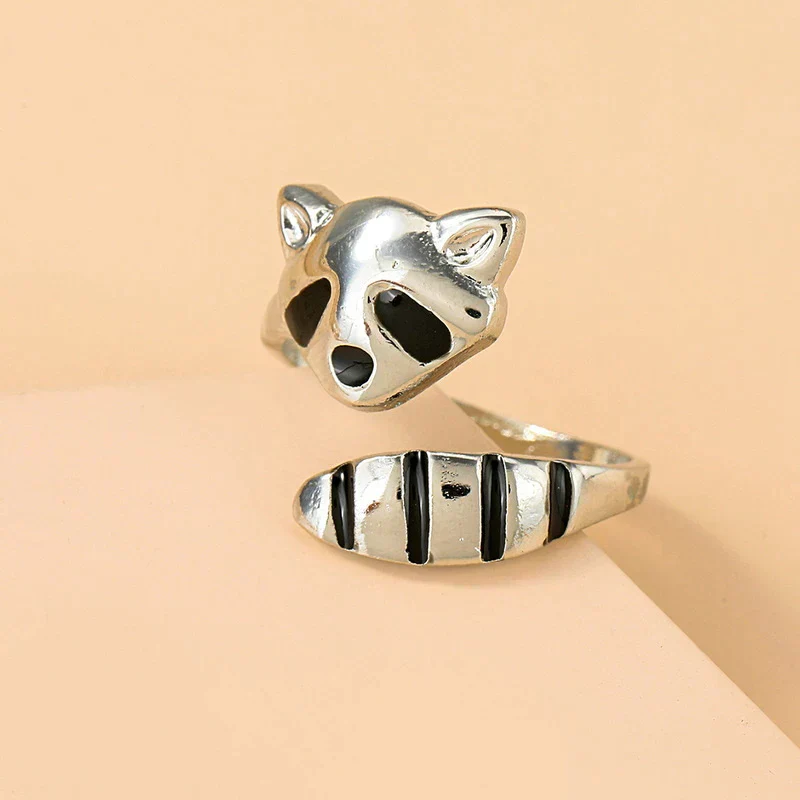 Verstellbarer Waschbär Ring aus 925 Sterling Silber - Image 4