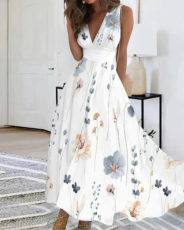 Victoria | Elegantes und luftiges Blumenkleid mit V-Ausschnitt für Frauen - Image 2