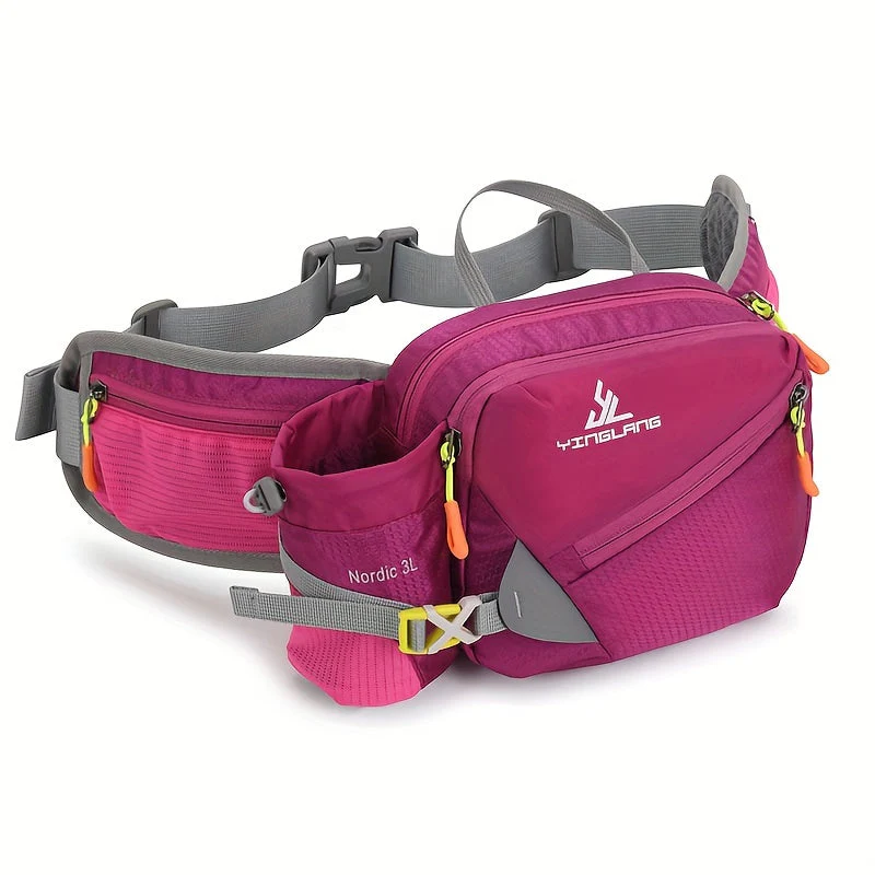 Vielseitige Laufgürteltasche mit Flaschenhalter – Strapazierfähiges Nylon mit Reißverschlüssen für Wanderungen und Marathonläufe. - Image 6