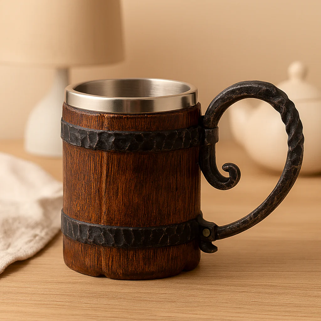 Vintage Bierkrug mit Edelstahl – Perfekt für Oktoberfest - Image 3
