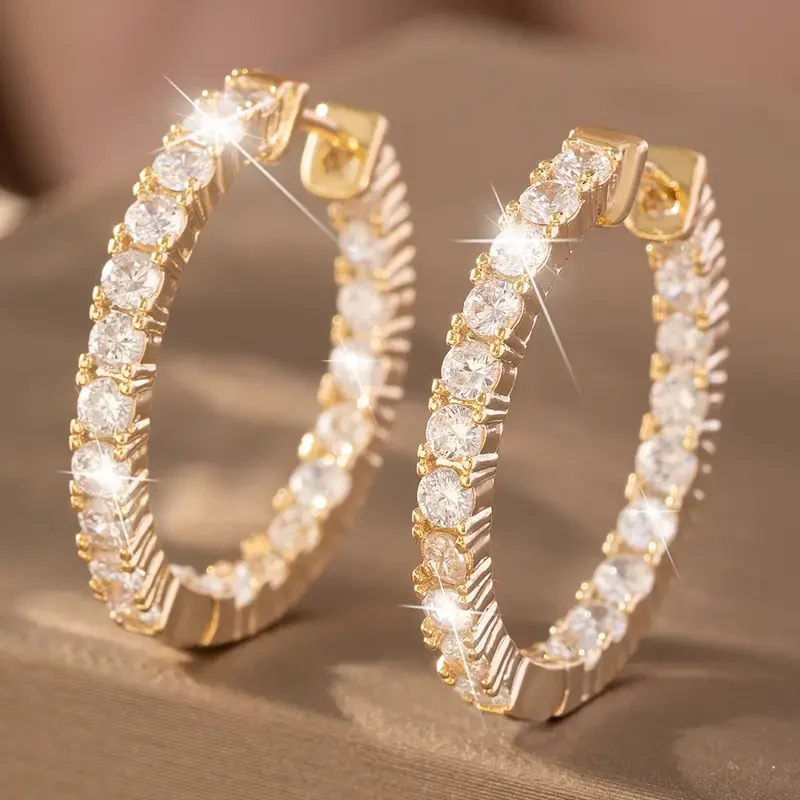 Vintage Gold Glänzende Kreise Ohrringe
