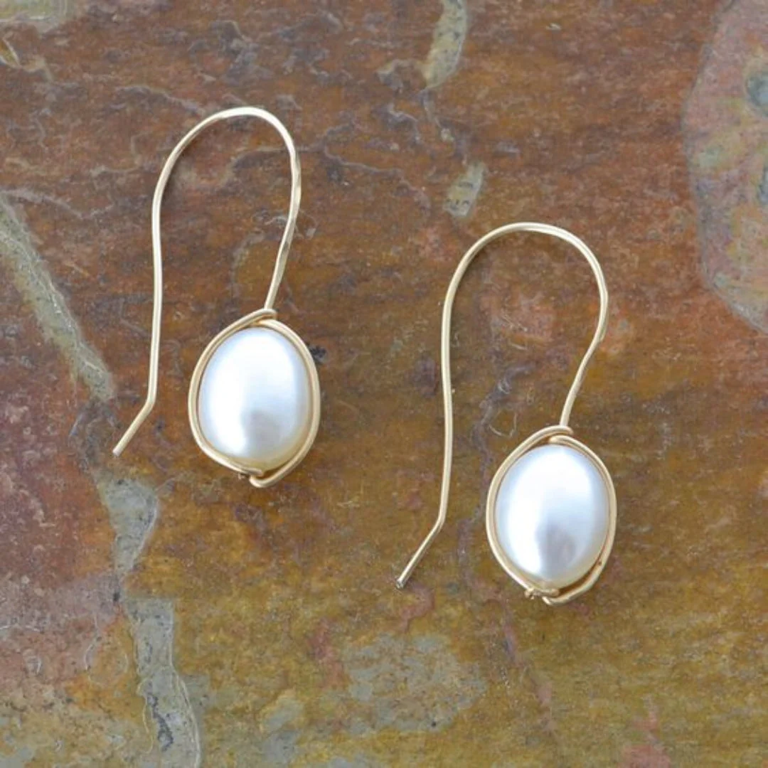 Vintage Gold Perlen Ohrringe