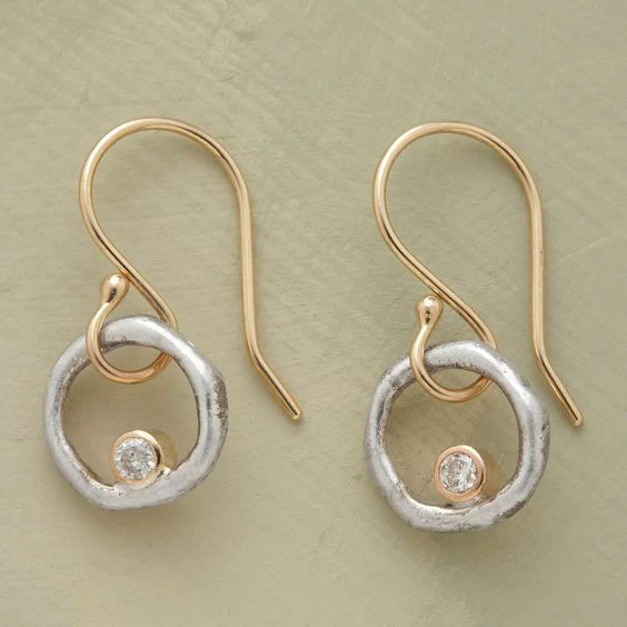 Vintage Gold- und Silberzirconia-Ohrringe