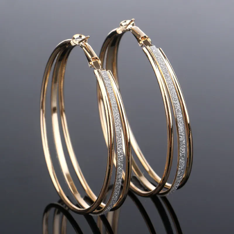 Vintage Golden Bright Hoop-Ohrringe