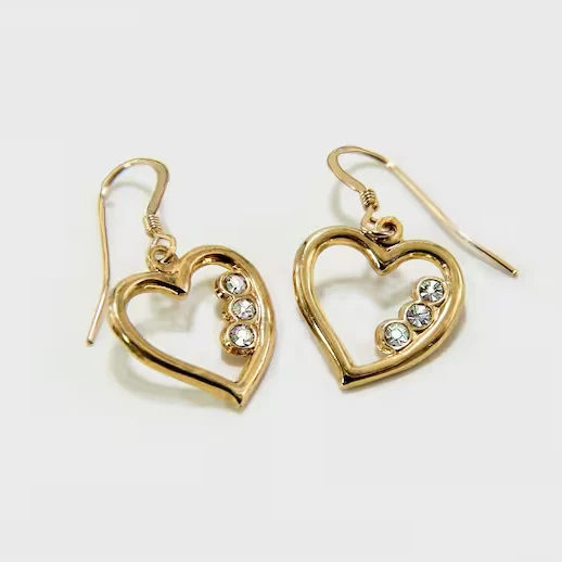Vintage Golden Hearts Ohrringe