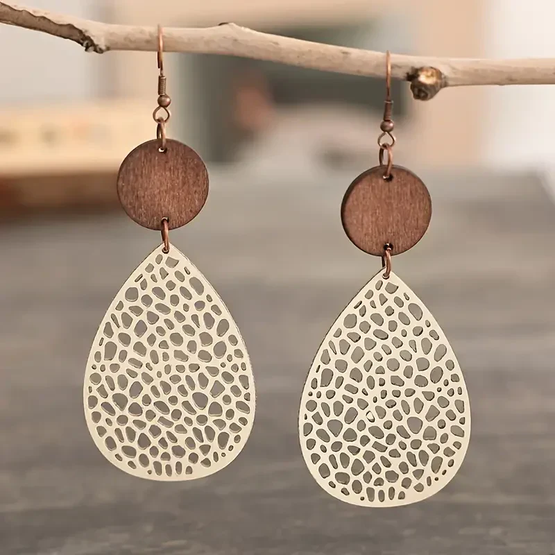 Vintage Hohle Tropfenohrringe
