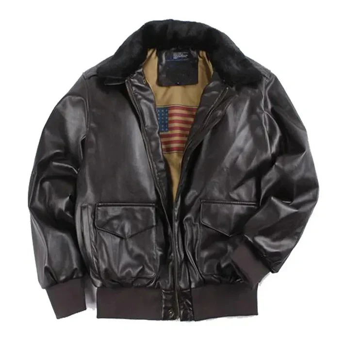 Vintage lederjacke ohne kapuze für herren | perfekt für den alltag