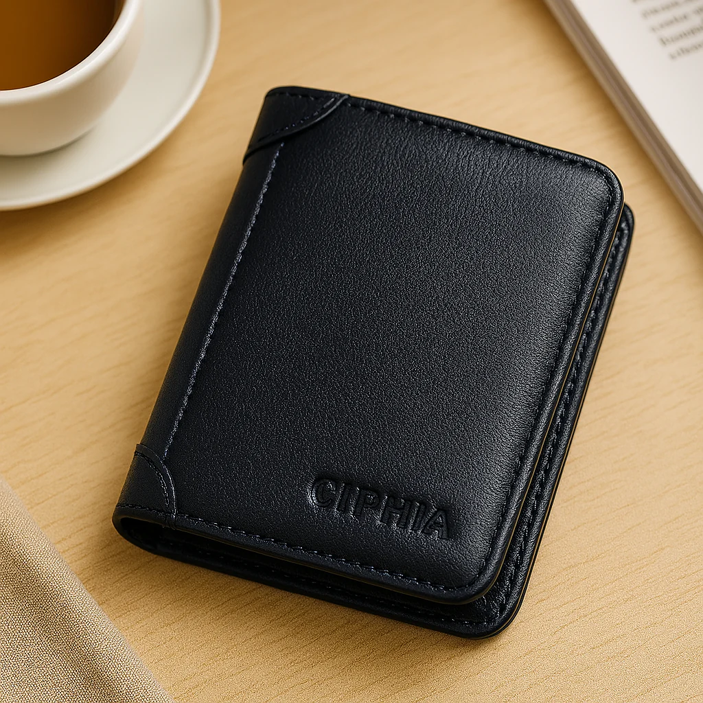 Vintage RFID Ledergeldbörse – Kurzes Bifold mit Ausweis- und Kartenhalter - Image 4
