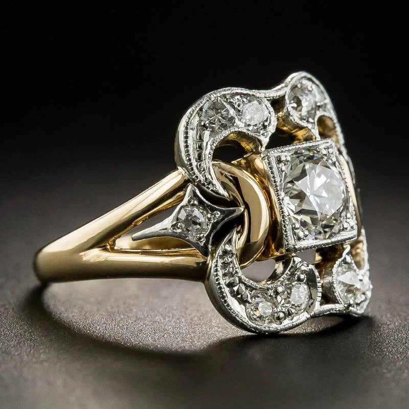 Vintage-Ring aus Gold mit Zirkonien