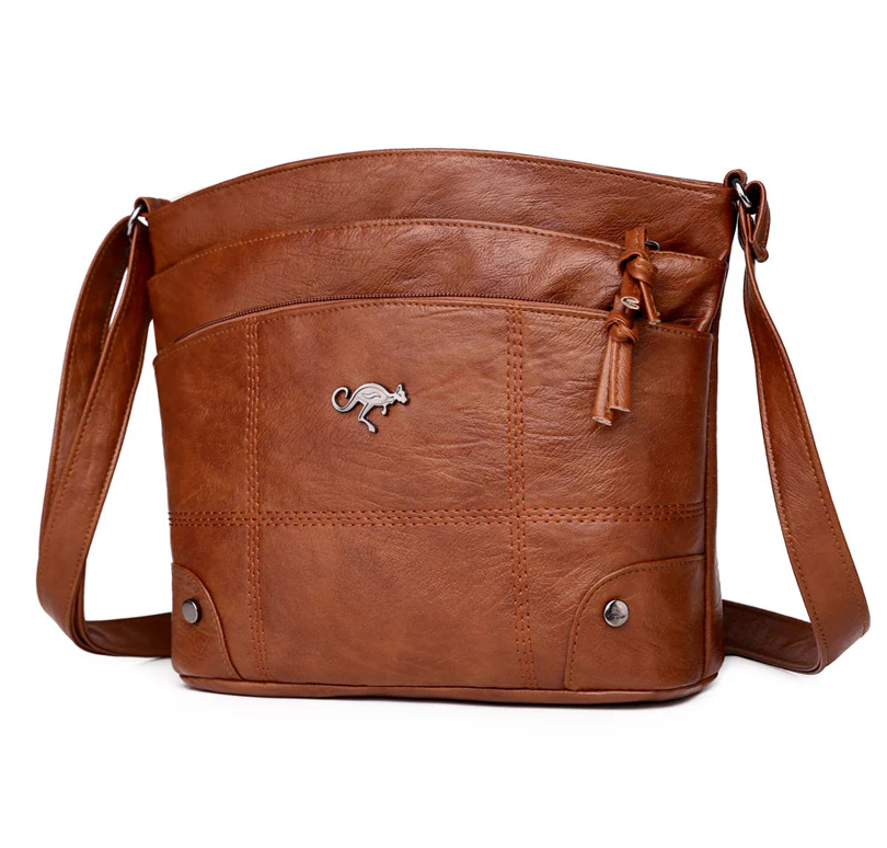 Vintage-Schultertasche für Damen, praktisch aus PU, für den Alltag - Image 2