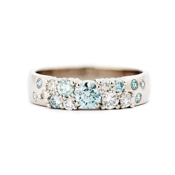 Vintage Türkis Versilbert Glanz Ring